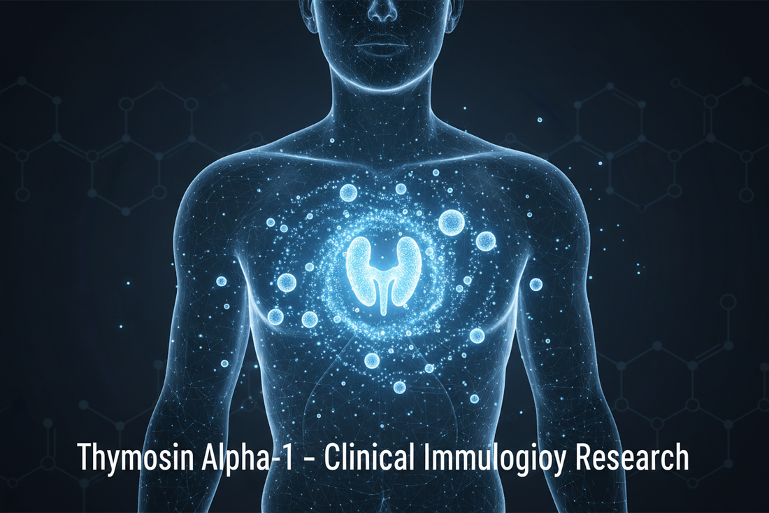 Thymosin Alpha-1 – clinical immunology research peptide, T-cells and thymus gland visualization